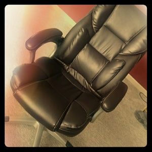 Arm desk work chair dark brown arm chair